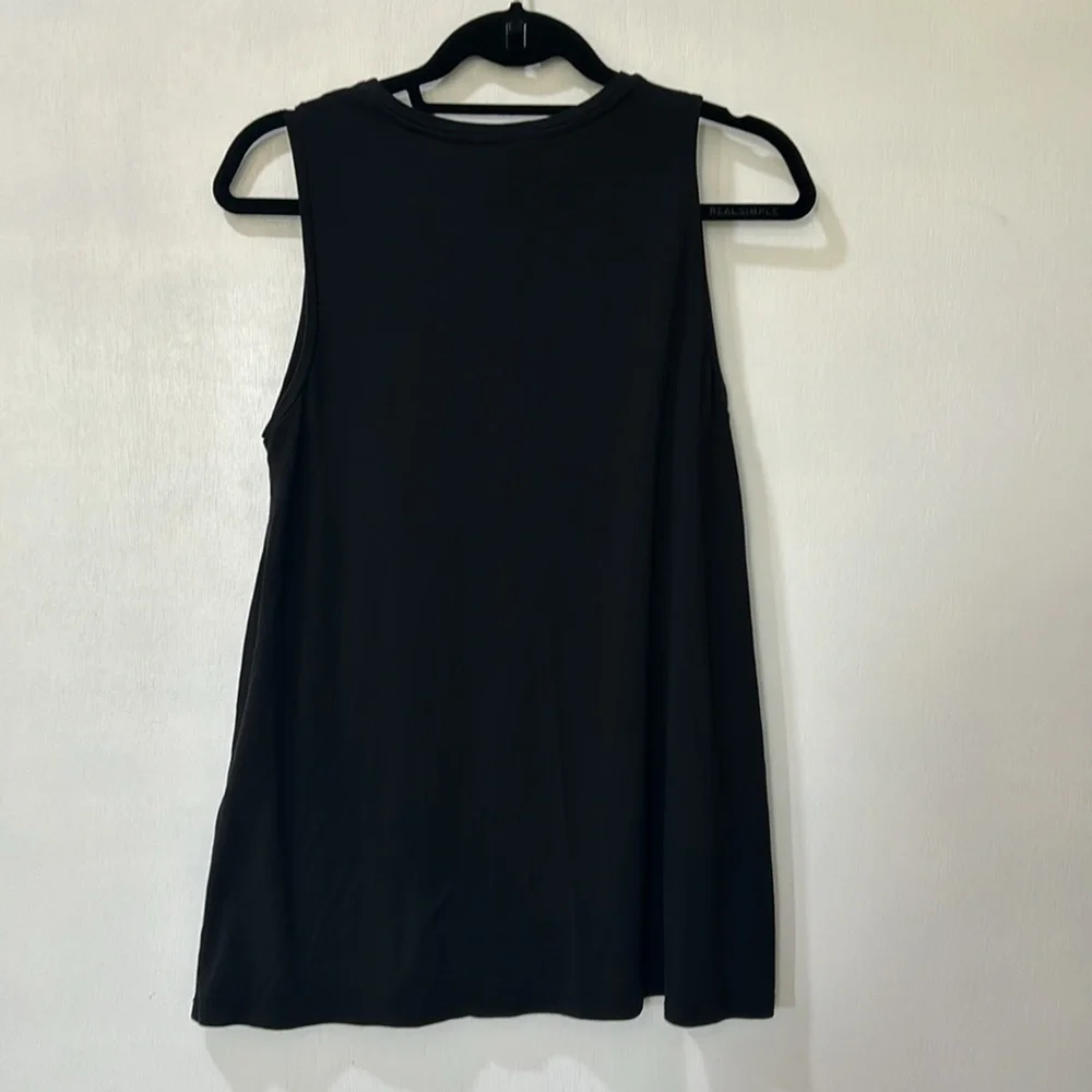 EILEEN FISHER WOMENS SWING TANK TOP SLEEVELESS BLACK OVERSIZED Sz XS - Picture 2 of 11